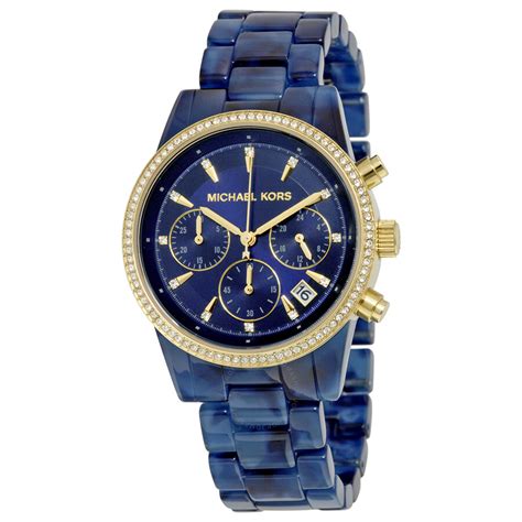 michael kors navy blue watch